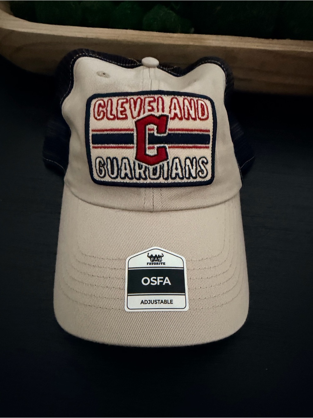 Cleveland Guardians Beige Trucker Cap - Official Team Patch